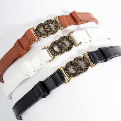 ElegantStyle Alloy Buckle PU Belt – Chic and Versatile Accessory See size chart under “more details” The Fashion Celestial