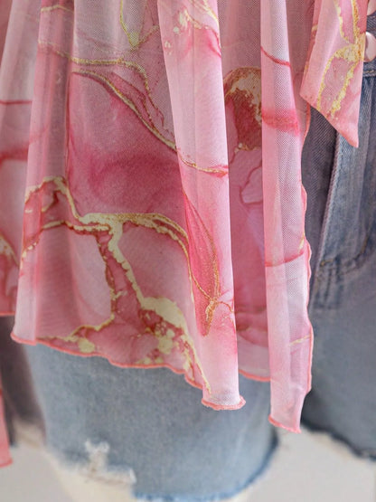 Plus Size Floral Print Chiffon Blouse New Era Fashion LLc