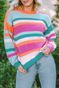 Stripe Knit Drop Shoulder Puff Sleeve Sweater Shop Style & More | Fresh Looks, Everyday Deals & Free Shipping