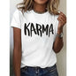 Short Sleeve Round Neck T-Shirt With 'KARMA' Print FitiqueFit