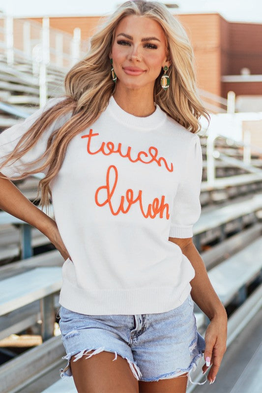 Touchdown Tinsel Puff Sleeve Crewneck Sweater Shop Style & More | Fresh Looks, Everyday Deals & Free Shipping