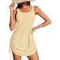 Women's Sleeveless Drawstring Hollow-Out Mini Dress FitiqueFit