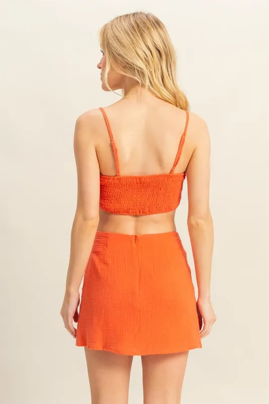 HYFVE Ruched Bra Top and Mini Skirt Set West2East Surf