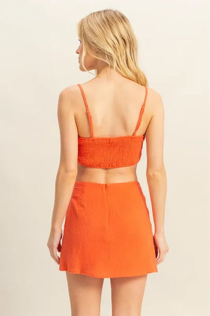 HYFVE Ruched Bra Top and Mini Skirt Set West2East Surf