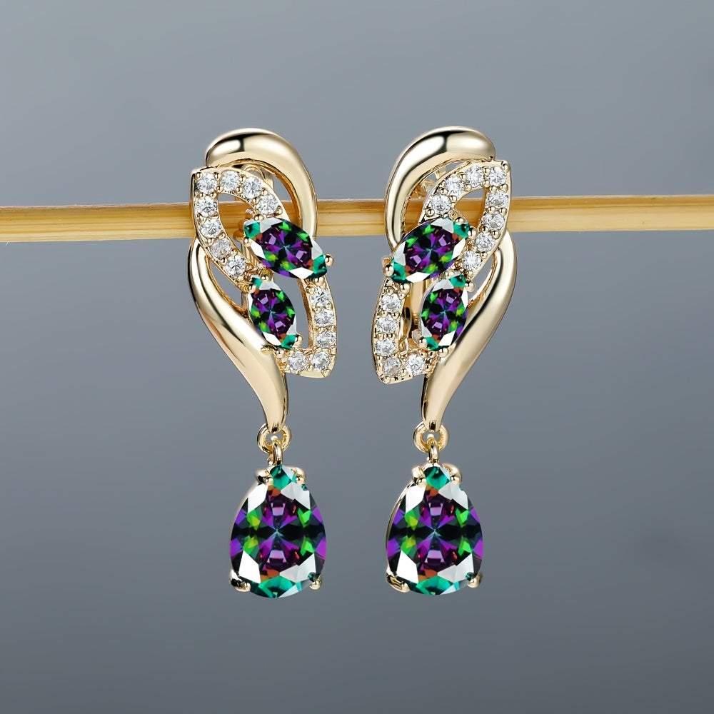 Romantic Flower Dangle Earrings Women Birthstone Party Earrings Jewelry Gifts NovaCart