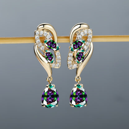 Romantic Flower Dangle Earrings Women Birthstone Party Earrings Jewelry Gifts NovaCart