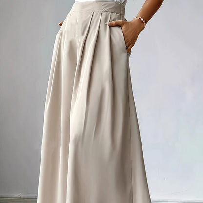 Women's High-Waist Pleated Wide-Leg Pants – Relaxed Bohemian Linen FitiqueFit