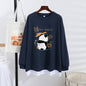 Women's Trendy Sweater Thin Loose Plus Size Fake Two Piece Top See size chart under “more details” The Fashion Celestial