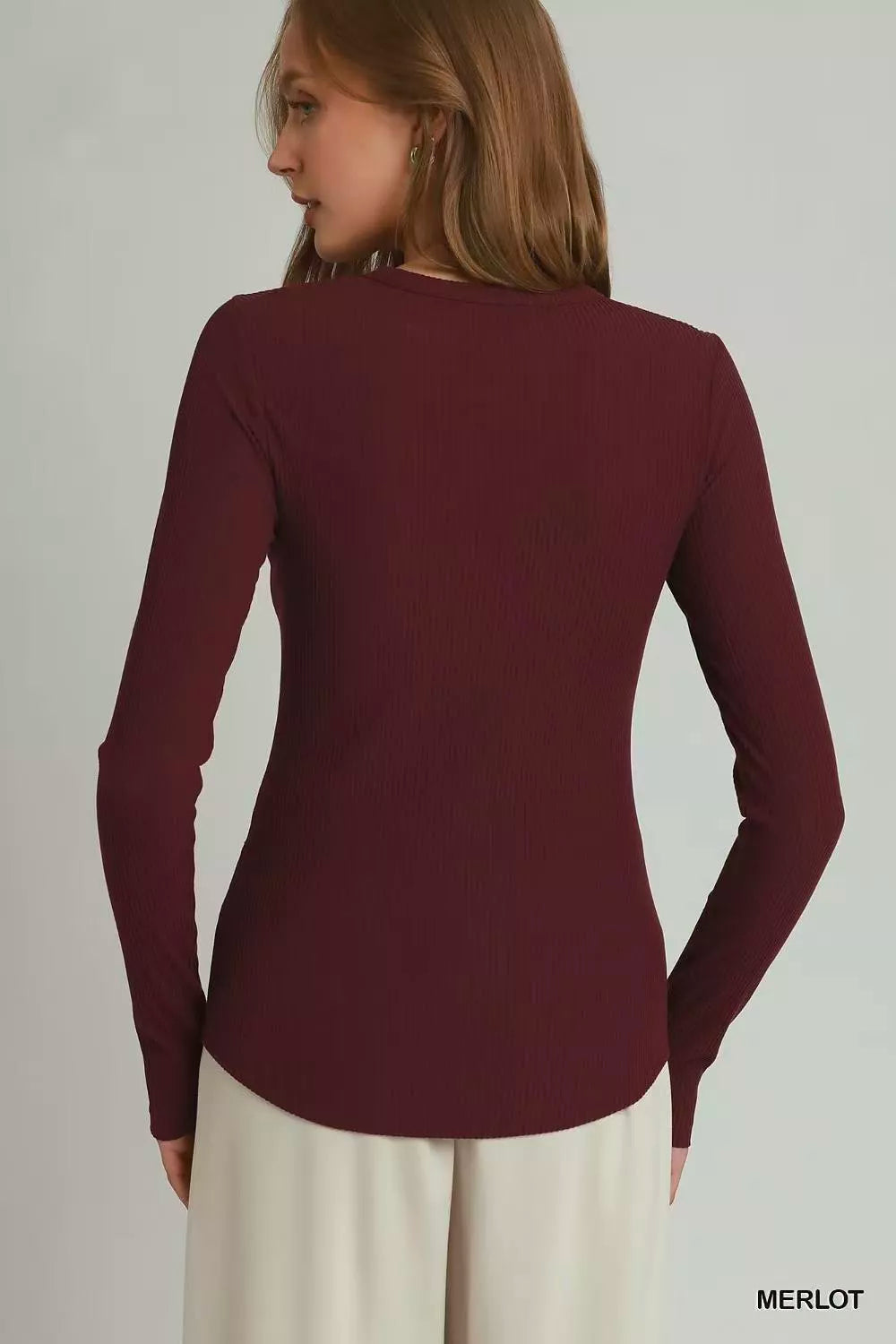 Umgee Brushed Rib Long Sleeve Top New Era Fashion LLc