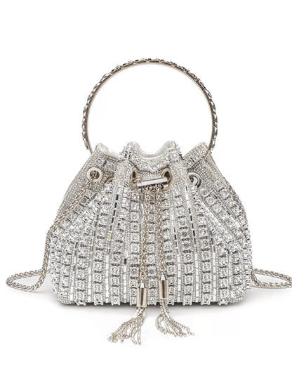Rhinestone Embellished Bucket Crossbody Bag New Era Fashion LLc