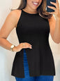 Plus Size Slit Round Neck Cami See size chart under “more details” The Fashion Celestial