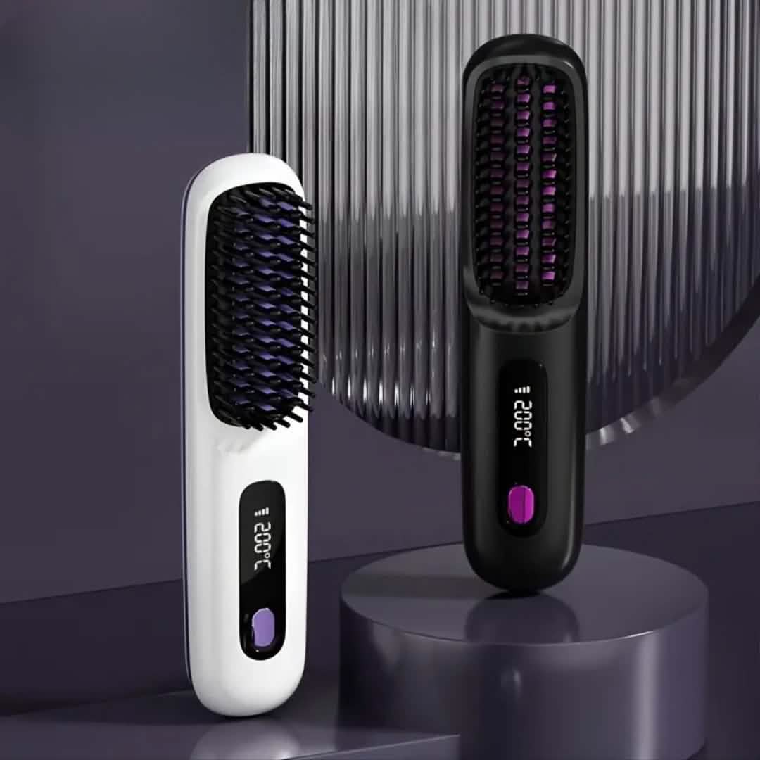Portable Wireless Hair Straightener Comb – USB Rechargeable, 3-Speed, Negative Ion DailySale