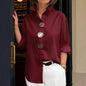 Stand-Up Collar Metal Button Long Sleeve Shirt – Women’s Loose Fit FitiqueFit