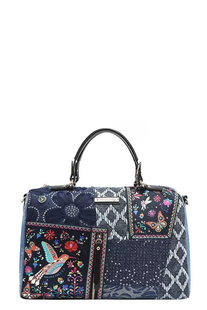 Nicole Lee USA Bosque De Amor Denim Boston Bag West2East Surf