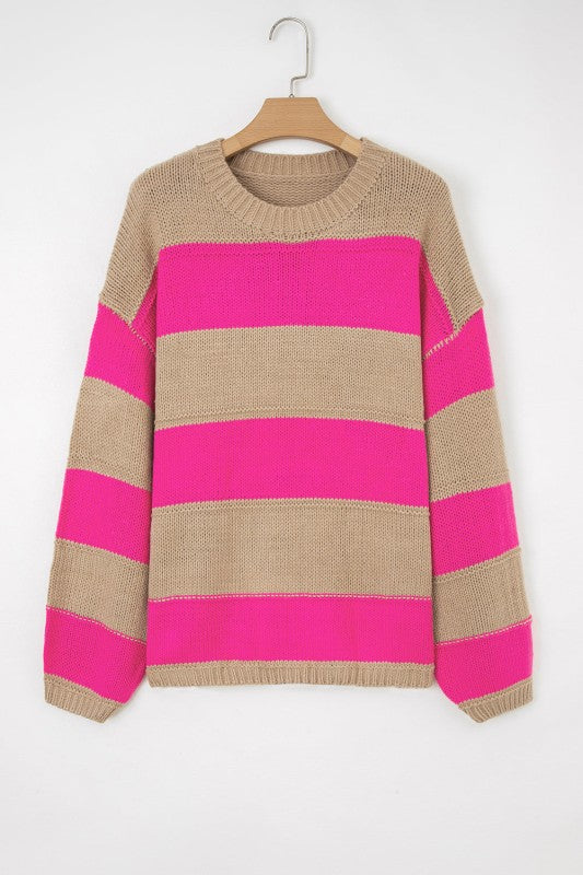 Plus Size Stripe Colorblock Drop Shoulder Sweater Shop Style & More | Fresh Looks, Everyday Deals & Free Shipping