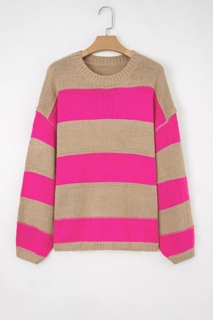 Plus Size Stripe Colorblock Drop Shoulder Sweater Shop Style & More | Fresh Looks, Everyday Deals & Free Shipping