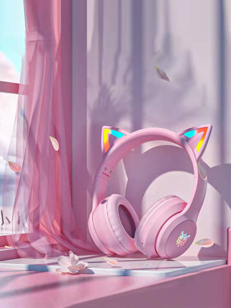 [Cat Ear Design] ONIKUMA Cute Gaming Headset | Bluetooth, Noise Cancelling, High-Quality Sound, Cat Ears NovaCart