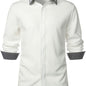 Men'S Color-Blocked Checkered Casual Long-Sleeve Shirt NovaCart