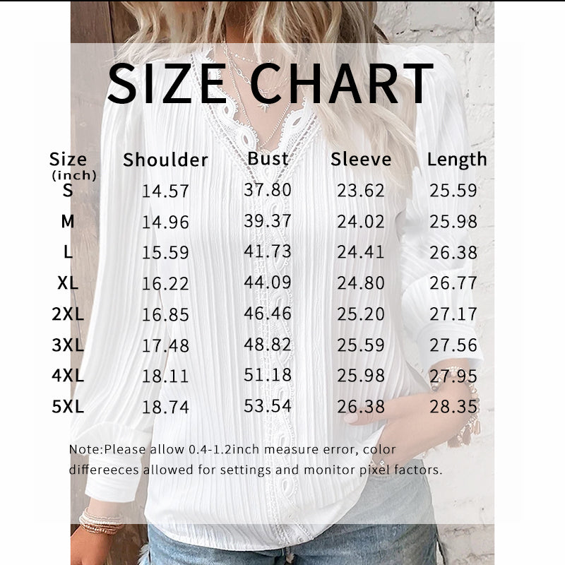 Women’s Lace-Trim V-Neck Blouse FitiqueFit