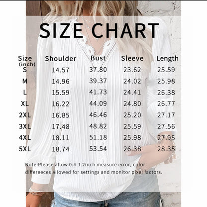 Women’s Lace-Trim V-Neck Blouse FitiqueFit