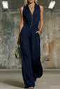 Floral Print Zip-Up Sleeveless Jumpsuit – Women's Wide Leg Romper FitiqueFit