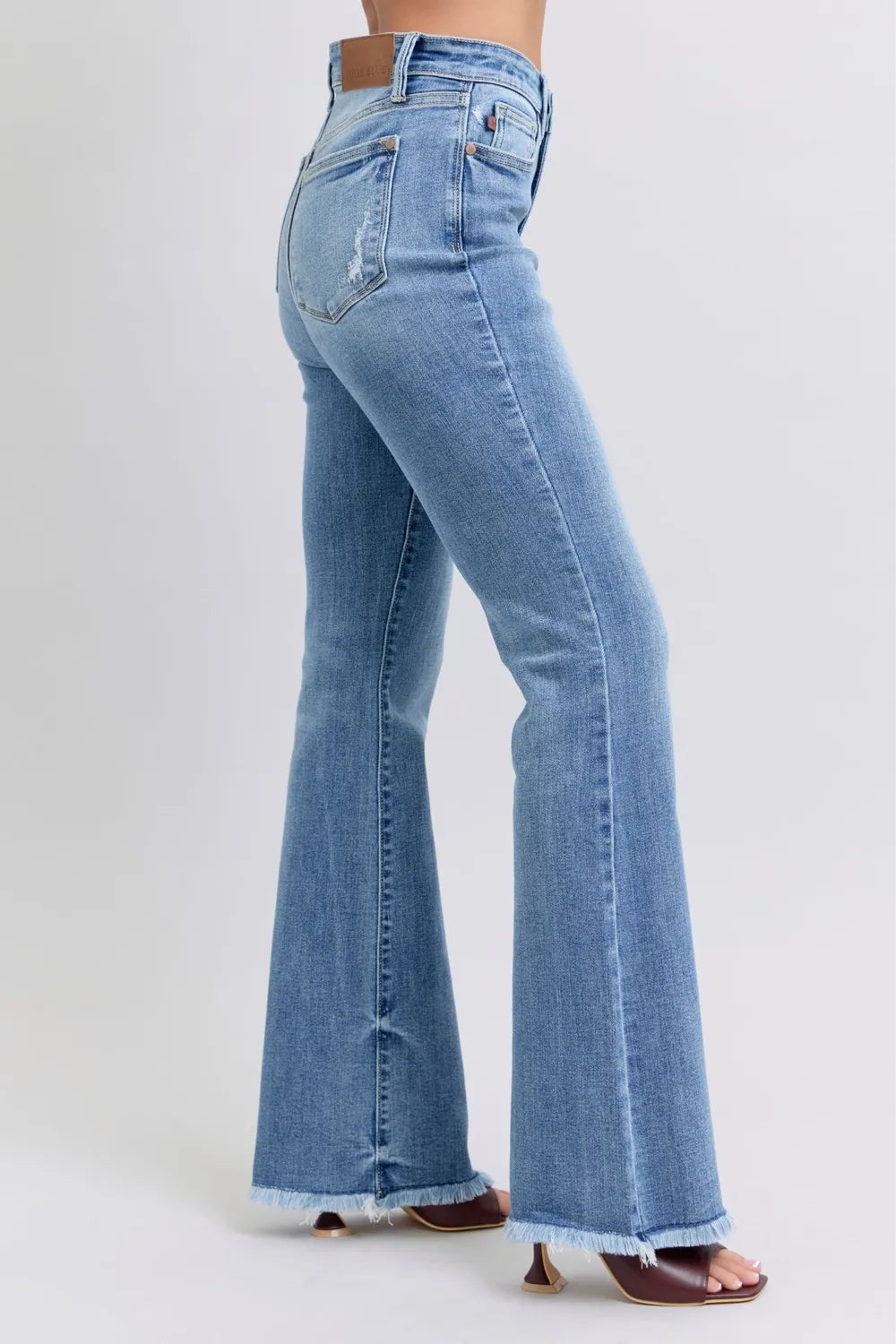 Judy Blue Full Size Raw Hem High Rise Bootcut Jeans West2East Surf
