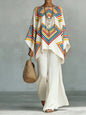 Women’s Printed Crew Neck Long Sleeve Two Piece Set FitiqueFit