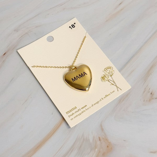 Mama Engraved Heart Pendant Necklace Shop Style & More | Fresh Looks, Everyday Deals & Free Shipping