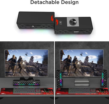 Elevate Your Audio Experience with the Marvo SG280 RGB PC Speakers - Wireless & Wired Connectivity, Touch Control, and Stunning Sound for Gaming, Movies, and Music