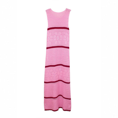 Knitted Sweater Contrast Color Vest Hollow Dress Grayceful LLC