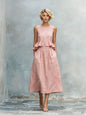 Women's Sleeveless High-Waist Ruffle Trim Maxi Dress FitiqueFit