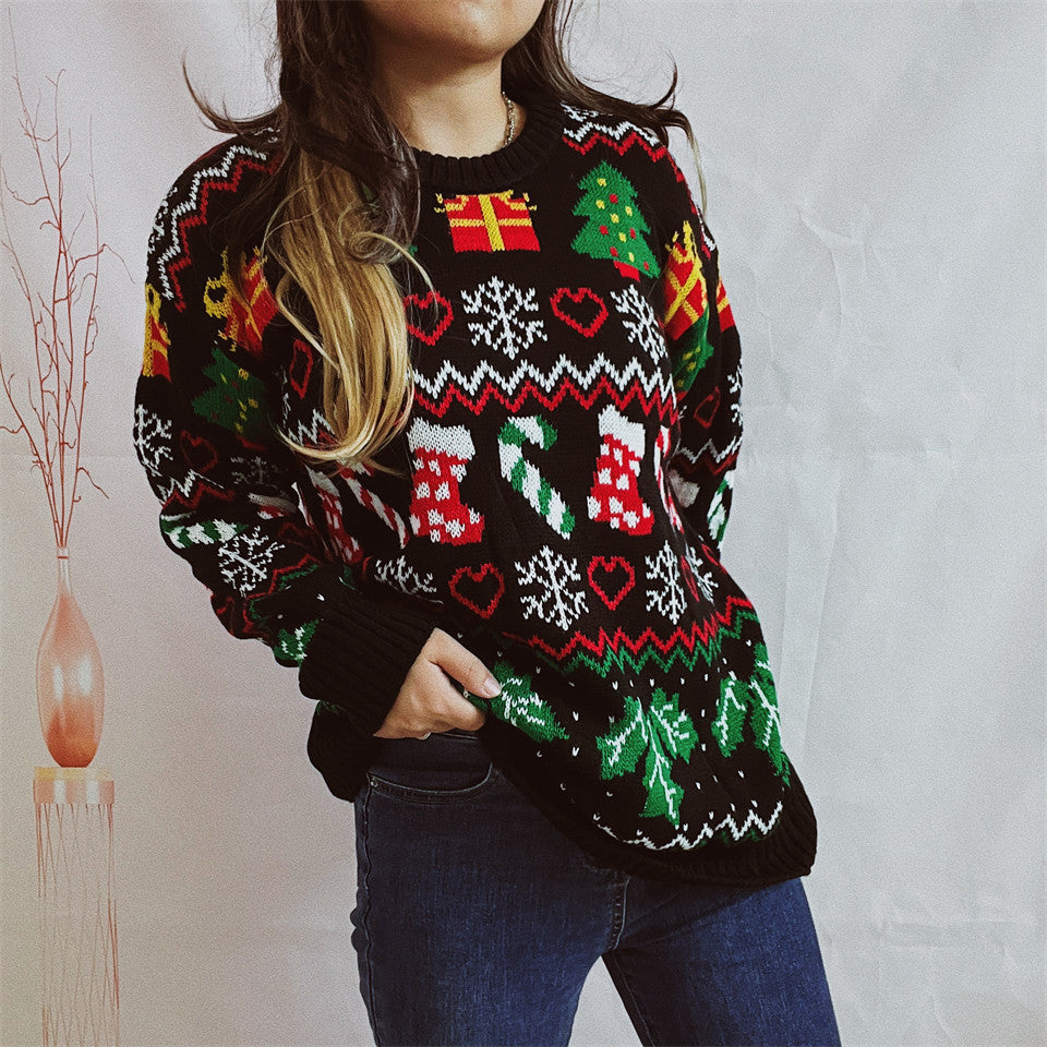 Women’s Stylish Loose Round Neck Long-Sleeved Sweater FitiqueFit