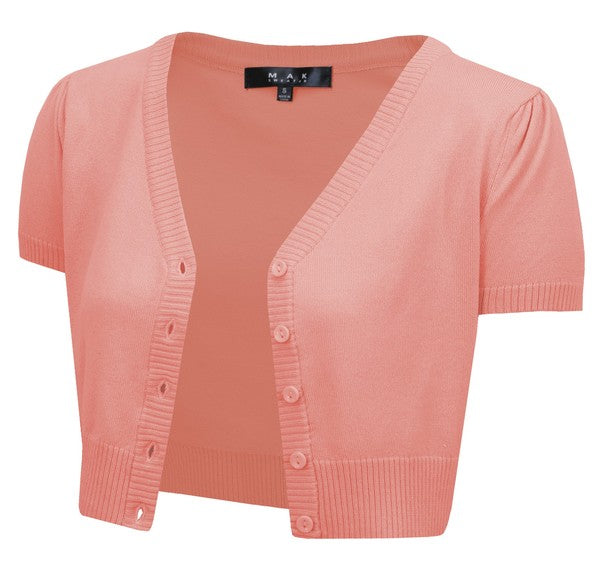 Cropped Bolero Knit Sweater Cardigan Short Sleeve Shop Style & More | Fresh Looks, Everyday Deals & Free Shipping