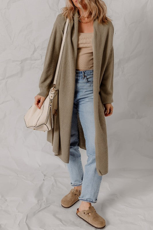 Solid Textured Knit Open-Front Sweater Cardigan Shop Style & More | Fresh Looks, Everyday Deals & Free Shipping