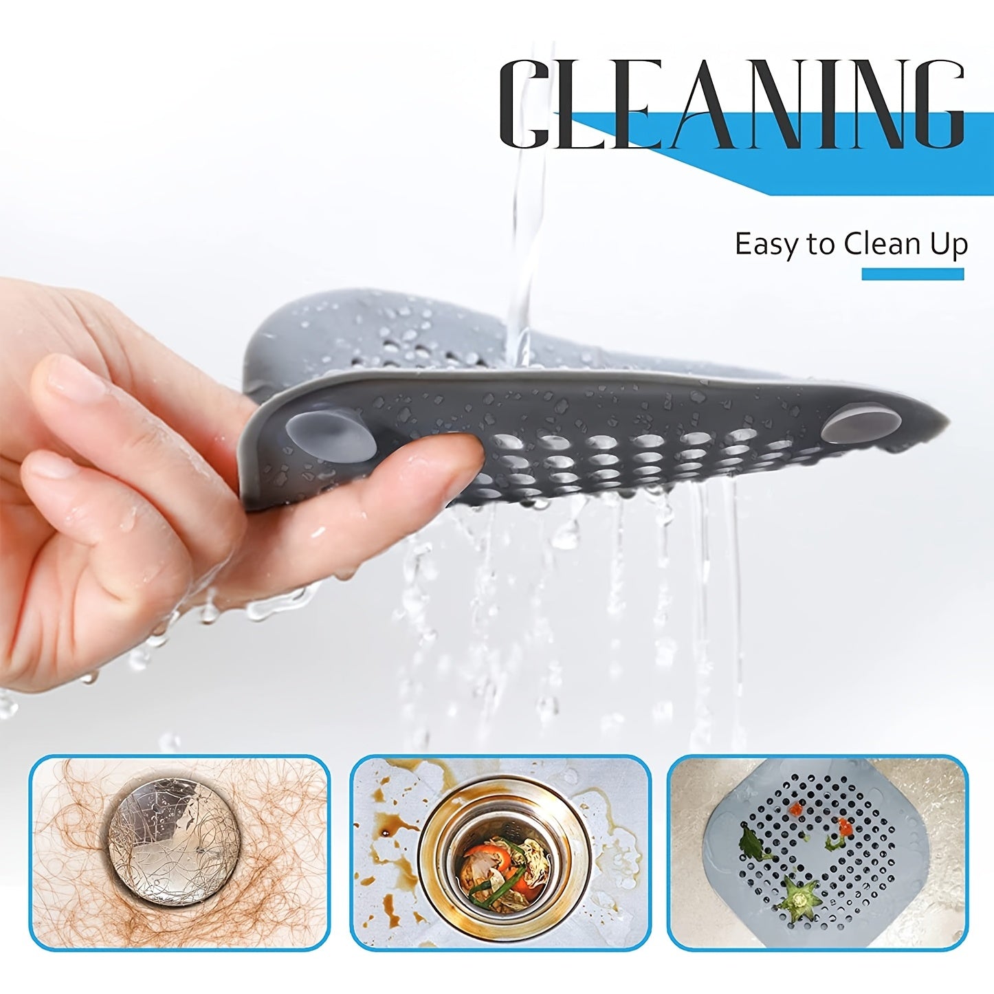 5pcs/3pcs/1pc Silicone Hair Filter | Bathtub and Shower Floor Drain Plug, Kitchen Deodorant Plug, Anti-Clogging Sink Filter NovaCart