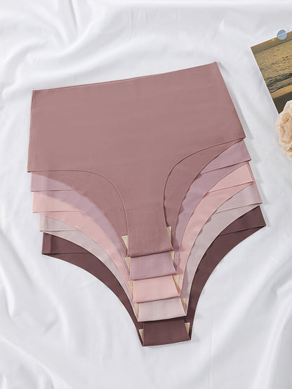 5-Pack Women's Solid Color Comfortable Breathable High-Waisted Briefs NovaCart