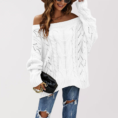 Strapless Loose Off Shoulder Solid Color Pullover Sweater Grayceful LLC