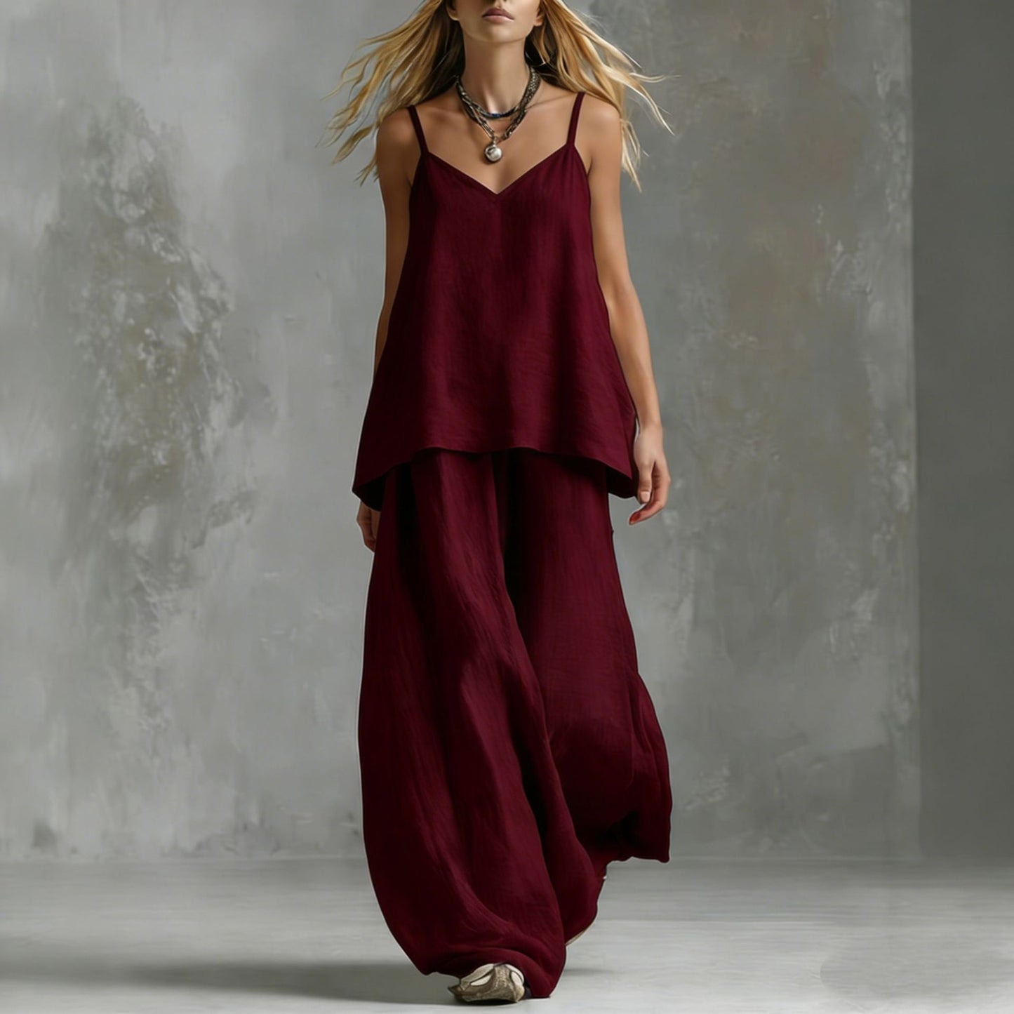 Women's Sleeveless Elegant Pantsuit – Off-Shoulder 2-Piece Suit Set FitiqueFit