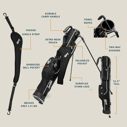 The Original Lightweight  Bag with Stand – Easy to Carry, Durable Pitch & Putt Bag for Driving Range, Par 3 & Executive Courses