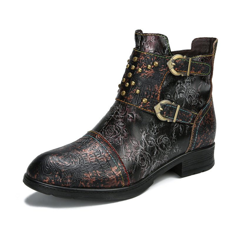 Retro Womens Rivet Belt Buckle Fashion Boots See size chart under “more details” The Fashion Celestial