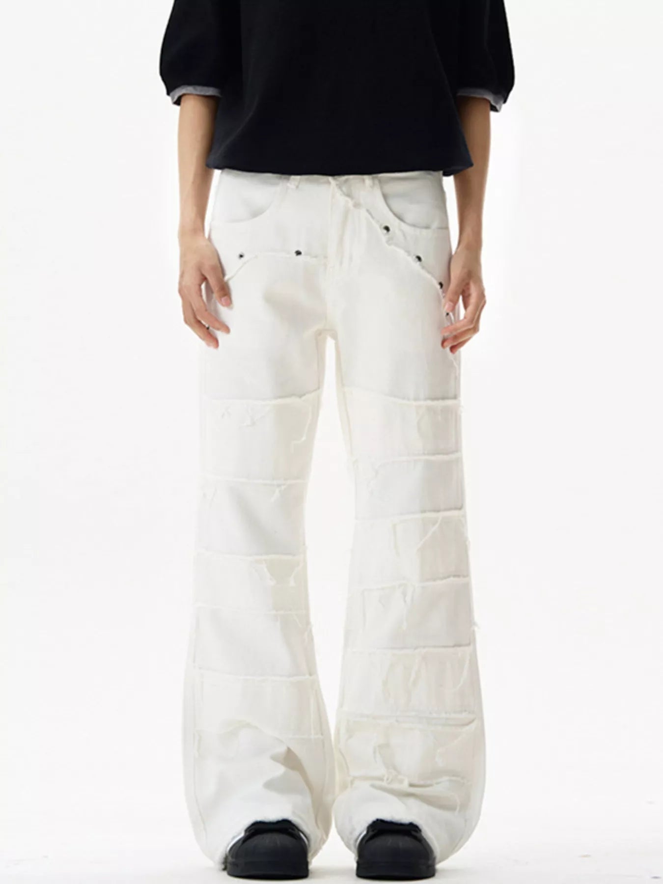 Men's Frayed Hem Flare Jeans New Era Fashion LLc