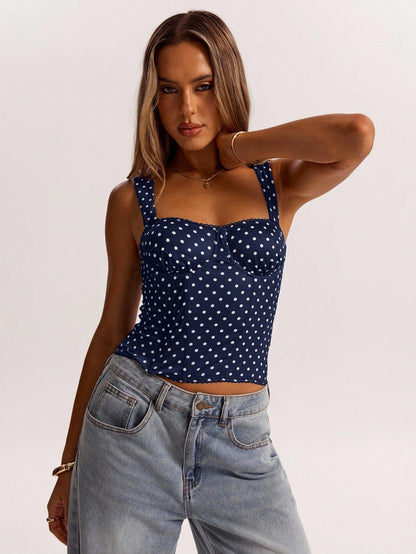 Women’s Polka Dot Underwire Camisole – Party & Date Night Top FitiqueFit