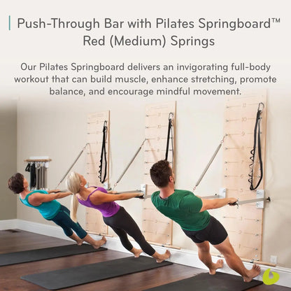 Pilates Springboard, Wall Mounted Pilates Workout Equipment for Home Gym or Studio Use, Pilates Exercise Equipment with Resistance Springs