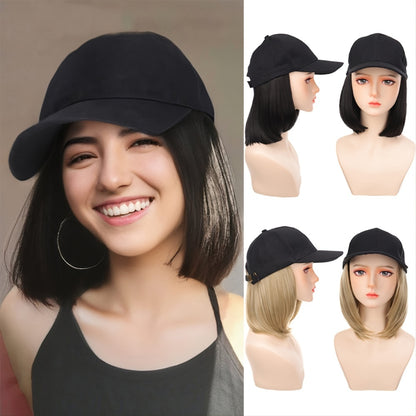 Women'S Hat Wigs, Baseball Cap Wigs, Short Bob Hairstyles, Synthetic Caps with -Resistant NovaCart