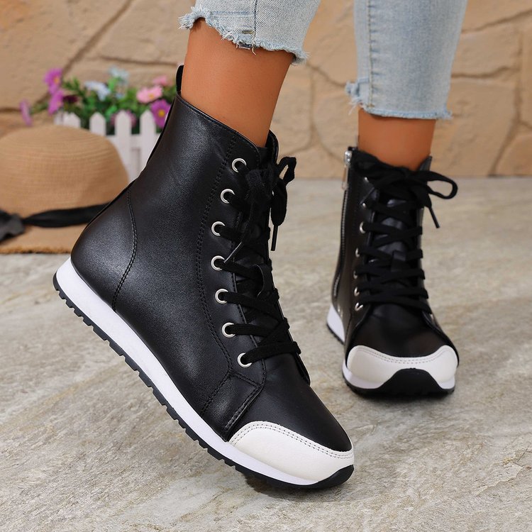 Womens Stylish Side-zip Flat Ankle Boots See size chart under “more details” The Fashion Celestial