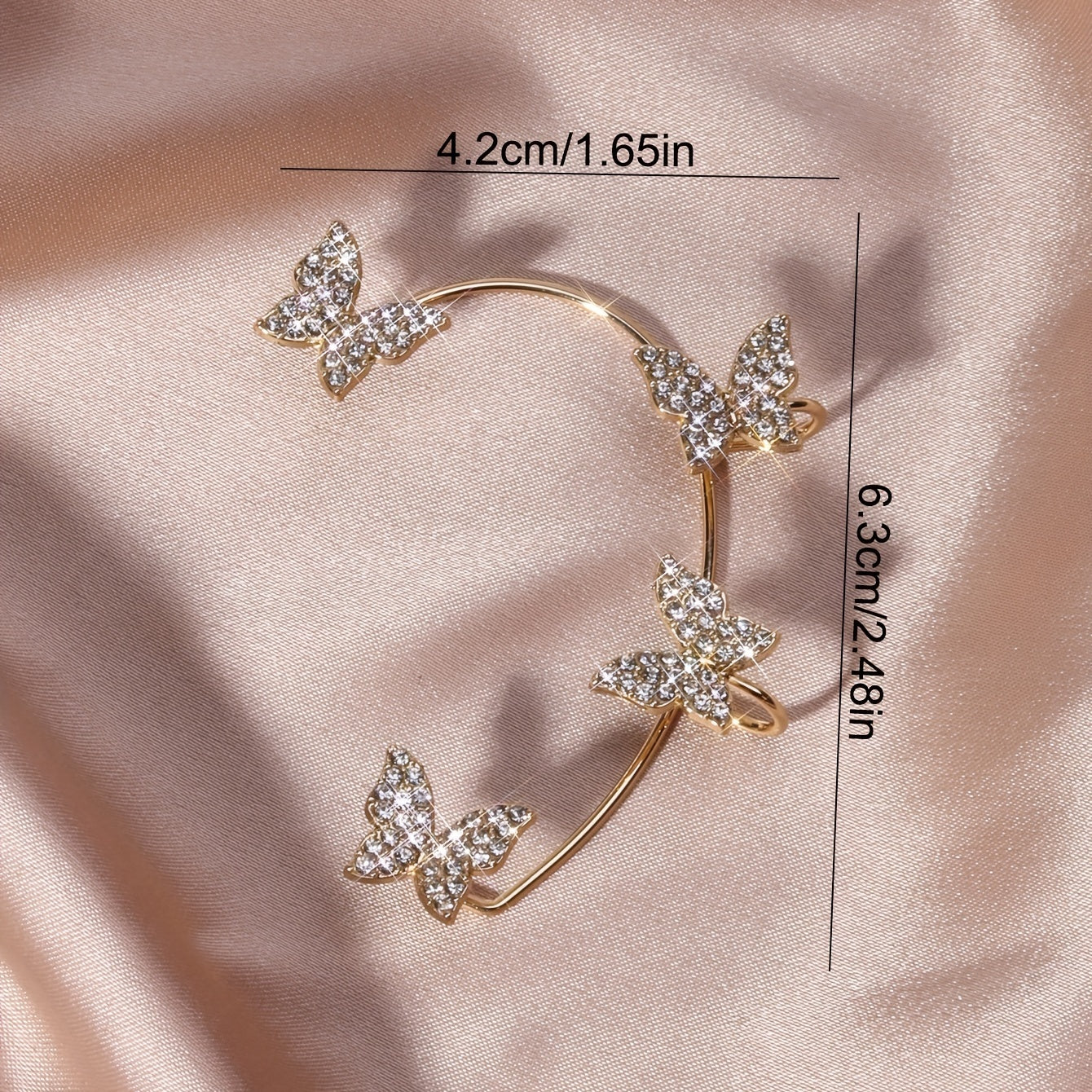French-style Golden Sparkling Butterfly Luxury Butterfly Earrings NovaCart