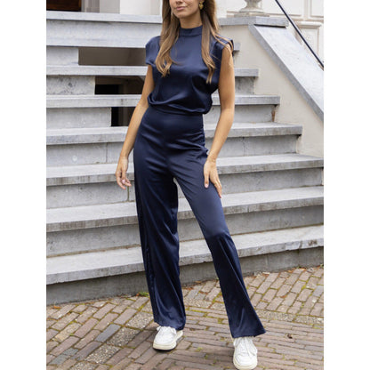 Backless Evening Dress Jumpsuit Solid Color Casual Straight Pants Grayceful LLC