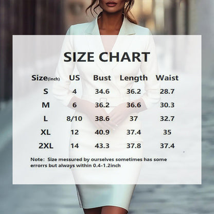 Women’s White Belted Blazer Dress – Slim Fit Office Elegance FitiqueFit