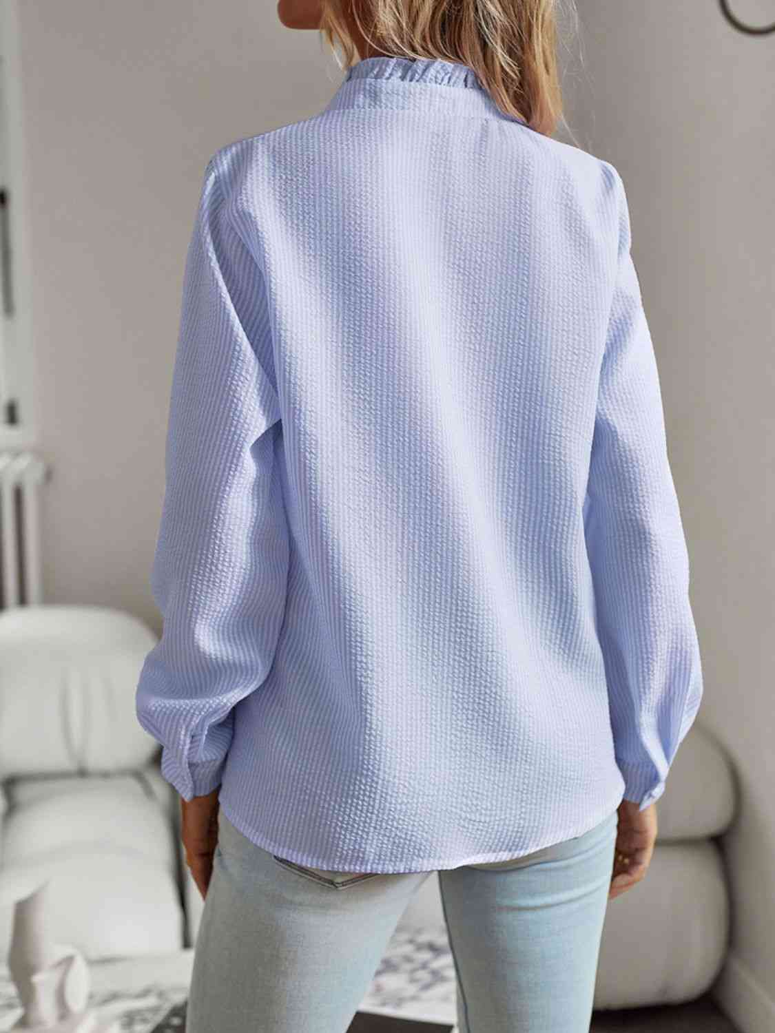 Stylish Ruffle Trim Shirt for Modern Trends SnagBag