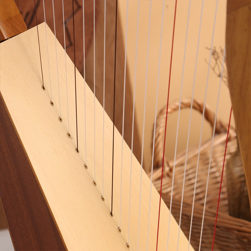 19 String 15 String Lyre Harp Mahogany Solid Wooden High Quality Portable Musical Instrument Stringed Instrument with Tuning Wrench Eid Al-Adha Mubarak NovaCart